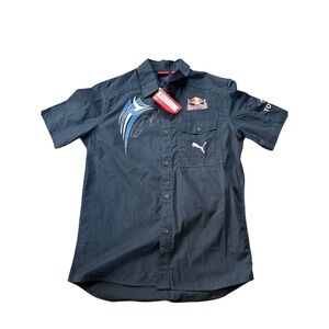 Puma Red Bull Racing Team signed Mens Short Sleeve Button Up Shirt M Toyota